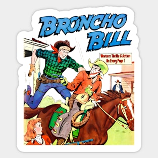 Money Western  Horse Cowboy Retro Broncho Bill Comic Sticker